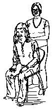 woman held in chair